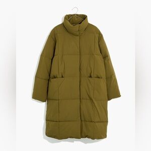Madewell Olive Green Duvet Puffer Coat